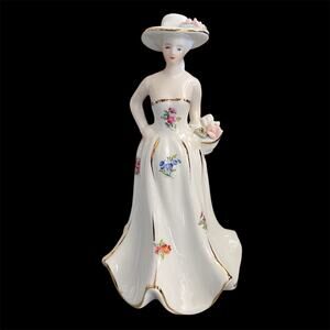 Vintage KPM Porcelain Women's Figurine Charming Victorian Decor 8"